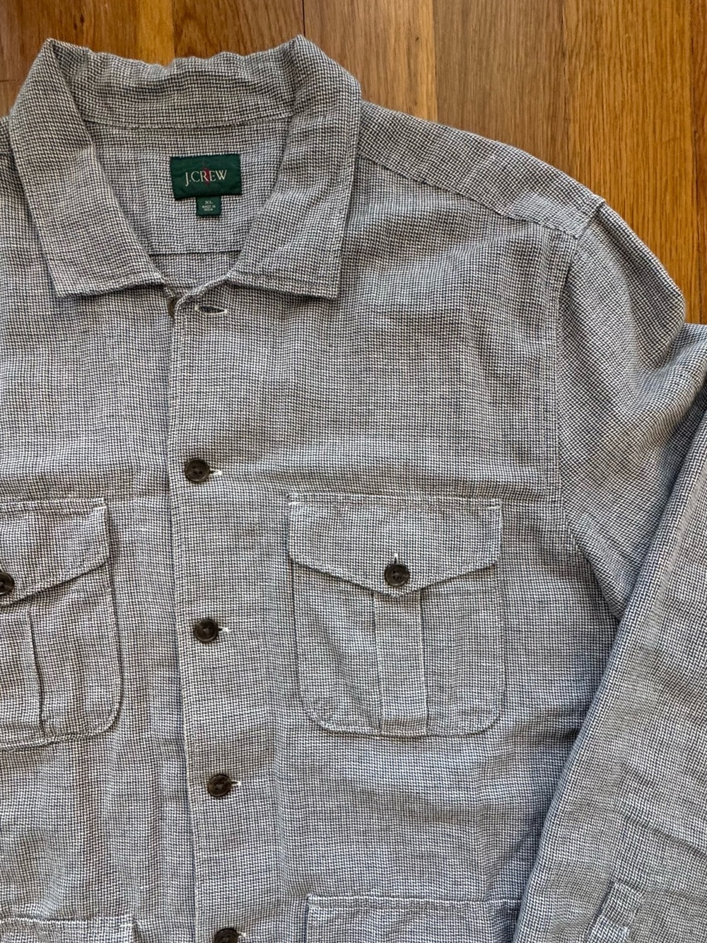 J.Crew Utility Shirt Jacket XL Herringbone Workwear Button Down Jacket